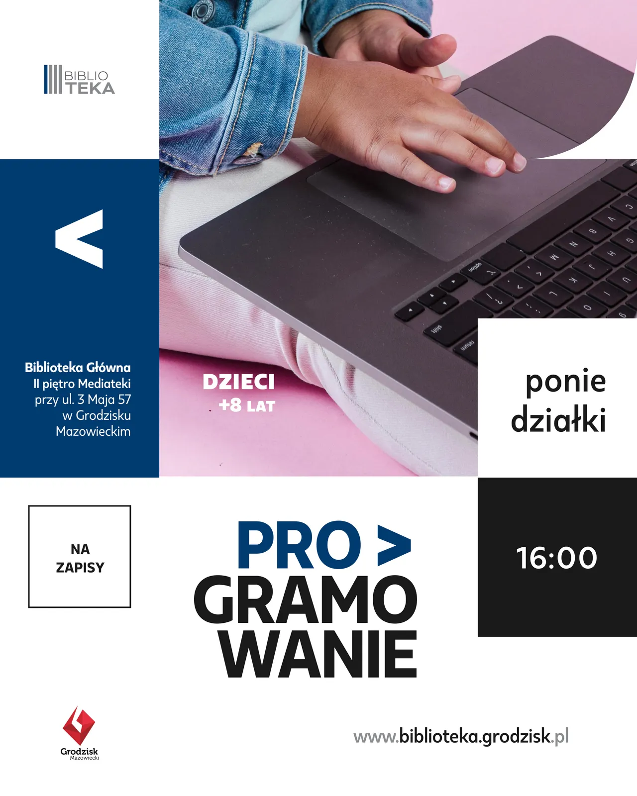 Programowanie Minecraft (dla dzieci 8+ lat) – plakat wydarzenia