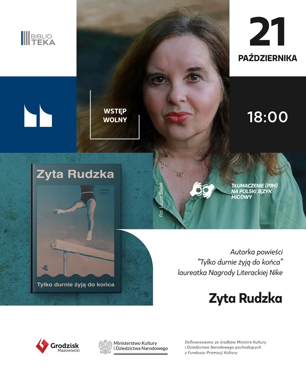 Spotkanie autorskie z Zytą Rudzką (PJM) – plakat wydarzenia