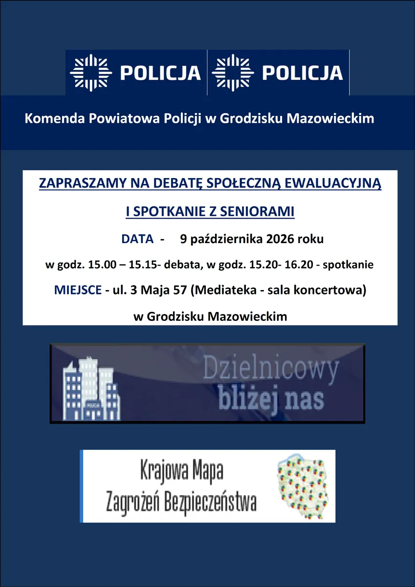Policja organizuje debatę o bezpieczeństwie i spotkanie dla seniorów w Mediatece – ilustracja