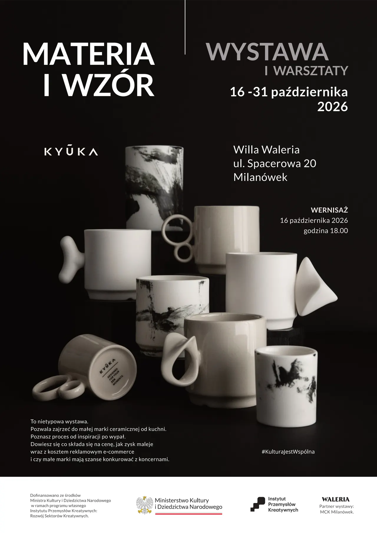 Wernisaż wystawy Materia i wzór – plakat wydarzenia