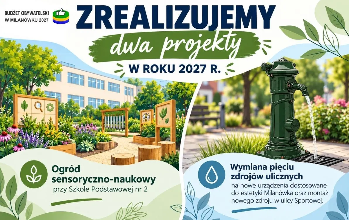 Ogród sensoryczny i nowe zdroje uliczne powstaną w Milanówku – ilustracja
