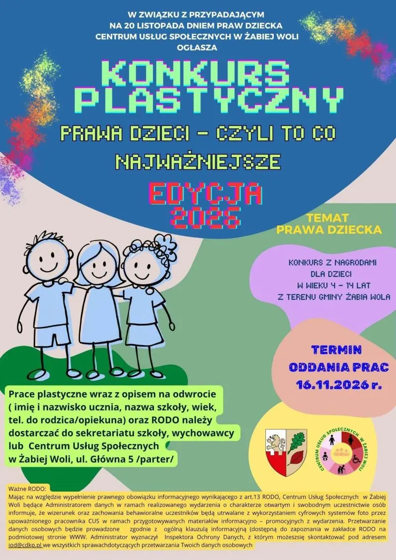 Konkurs plastyczny o prawach dziecka dla najmłodszych mieszkańców gminy Żabia Wola – ilustracja
