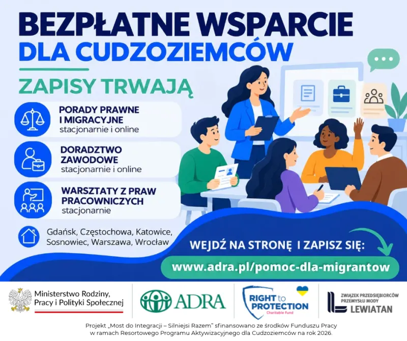Bezpłatna pomoc prawna i zawodowa dla cudzoziemców – ilustracja