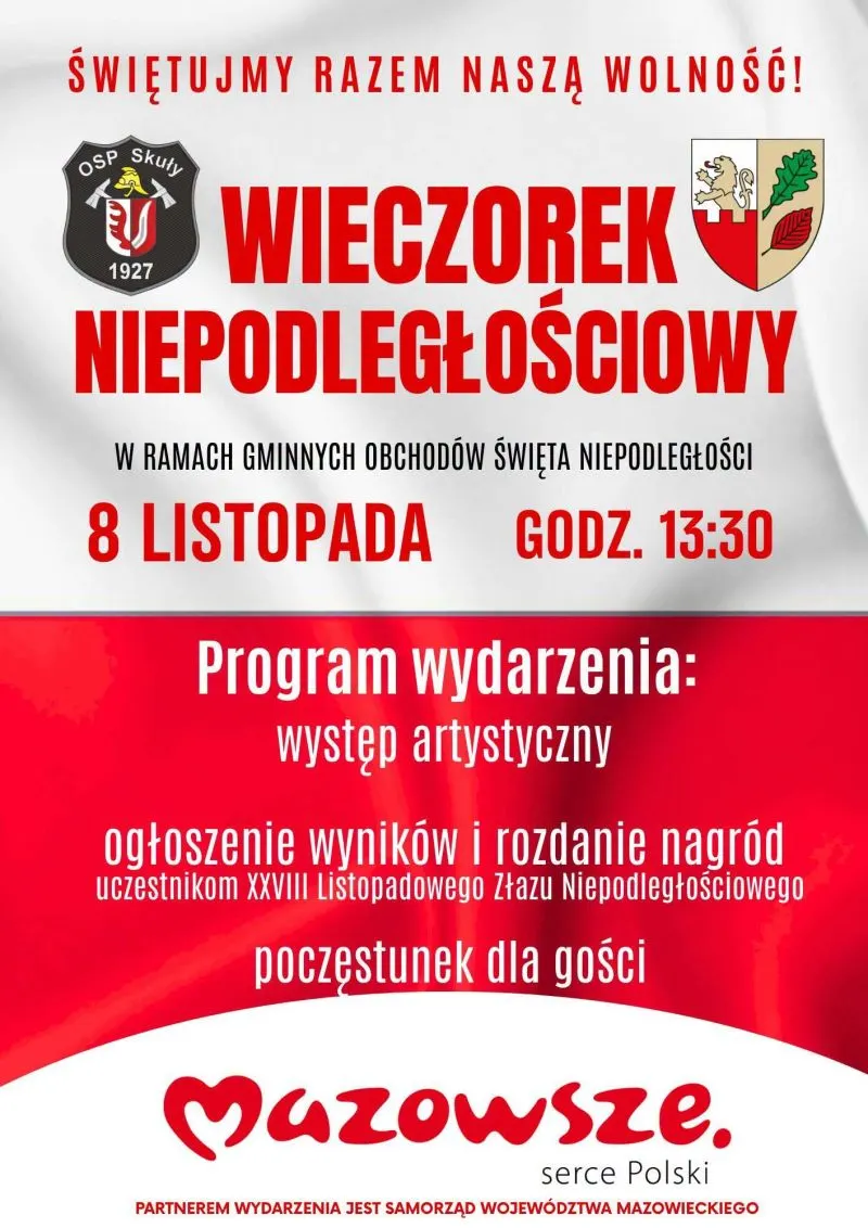 Strażacy z OSP Skuły organizują Wieczorek Niepodległościowy – ilustracja